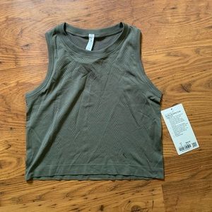 Swiftly Breathe Crop Tank Chicago/Grey Sage size 4